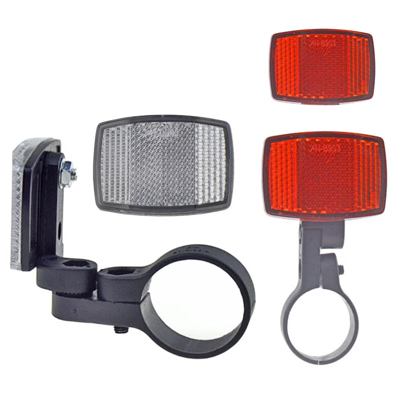 

Plastic Plate Bicycle Reflectors Light Front Rear Handlebar Mountain Bike Part