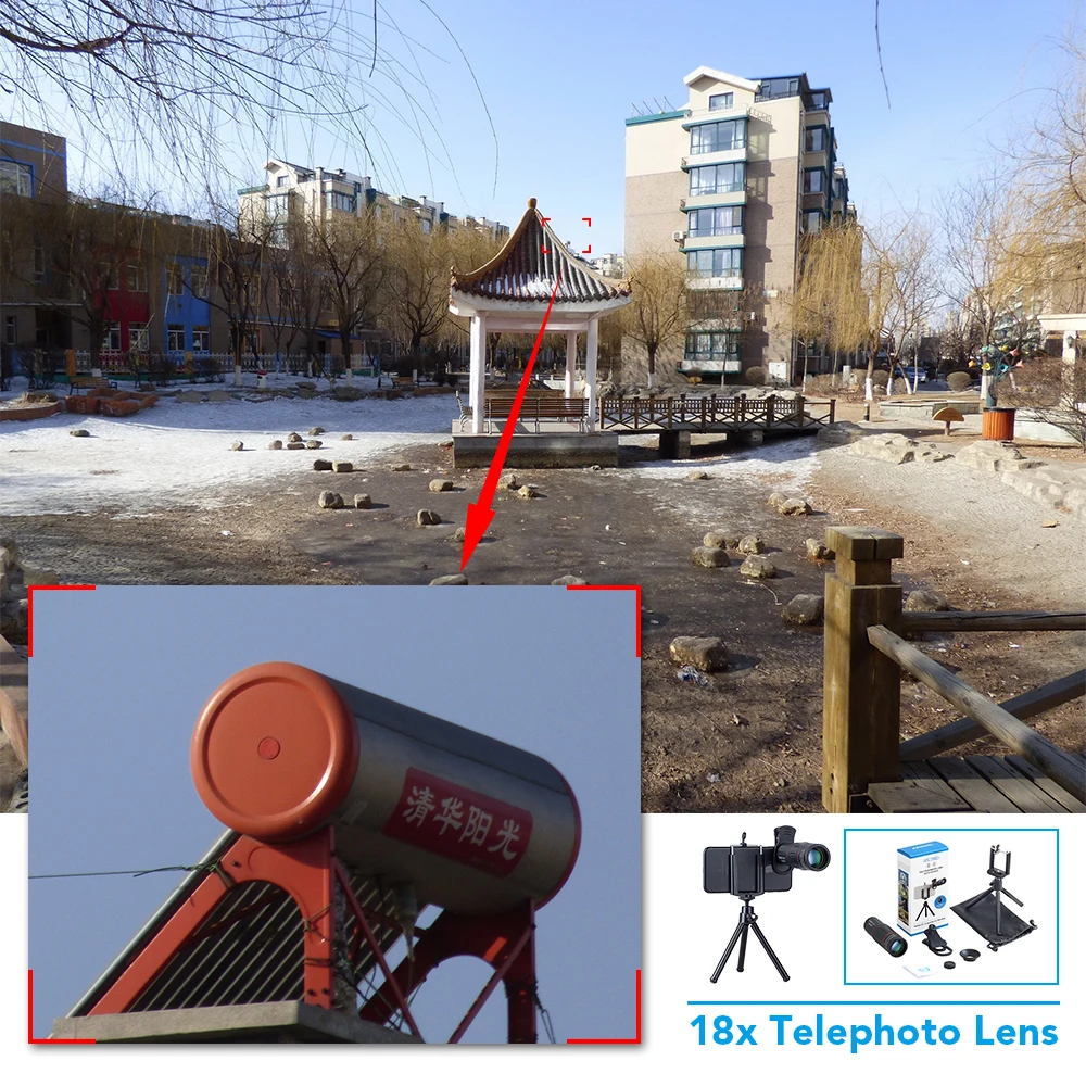 Монокулярный зум APEXEL 18X25 телеобъектив для мобильного телефона с держателем