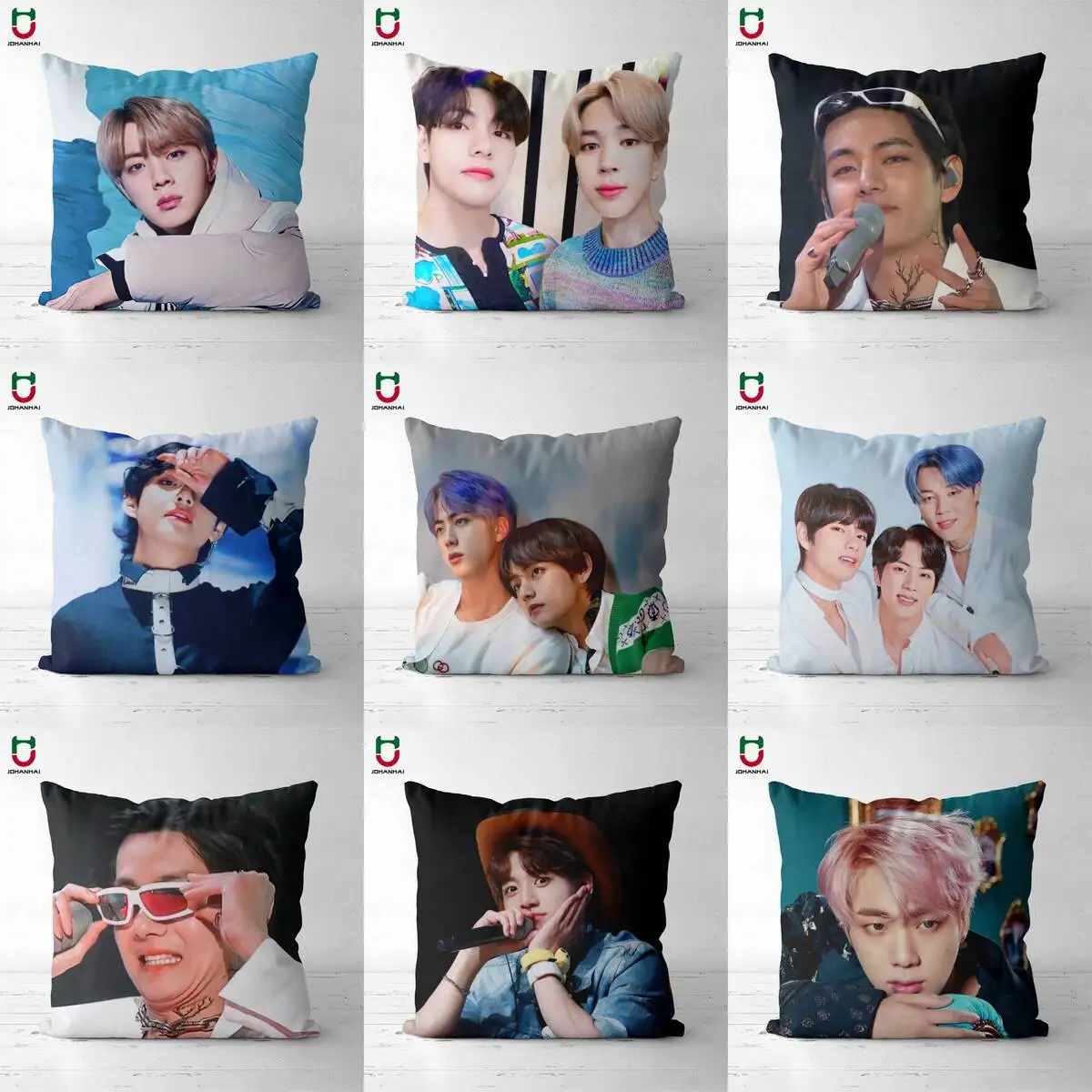 

Kpop Cushion Kpop Pillowcase Plush pillowcase Version DIY 25 Cushion Cover Square Poszewka 40x40CM 45x45CM