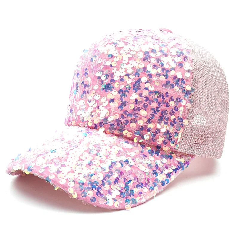2021 Радужная бейсболка с пайетками для женщин летняя хлопковая шляпа девушек в