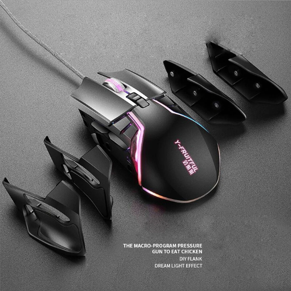 

2022 New Gaming Mouse 6400DPI Mechanical Mouse Wired Mouse with LED Removable Assemble 8 Keys SPCP198 Game Engine PC Gamer Mouse