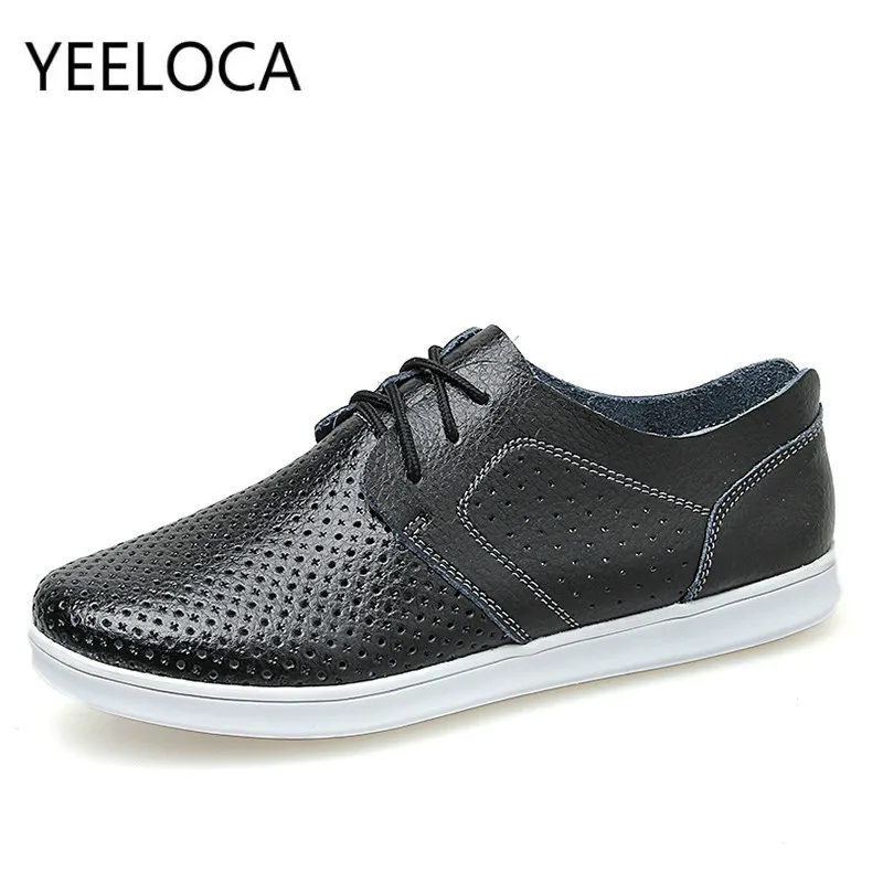 YEELOCA Womens Shoes Genuine Leather Oxfords Flats Ladies Breathable Walking Sneakers Ballet Loafers Sapato Feminino | Обувь