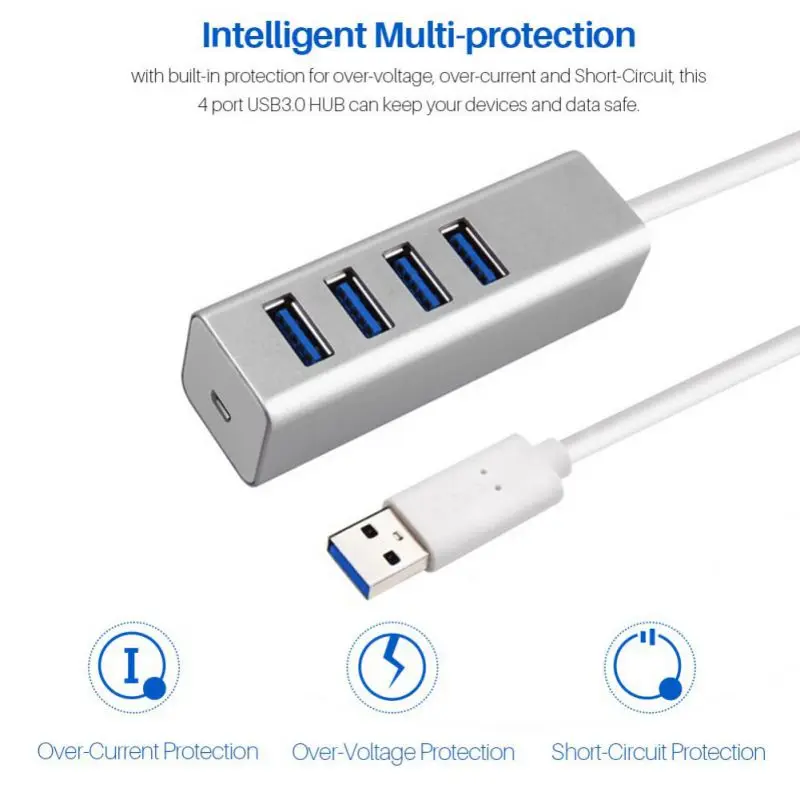 USB 3 0 концентратор 4-Порты и разъёмы алюминий высокой Скорость usb-разветвитель