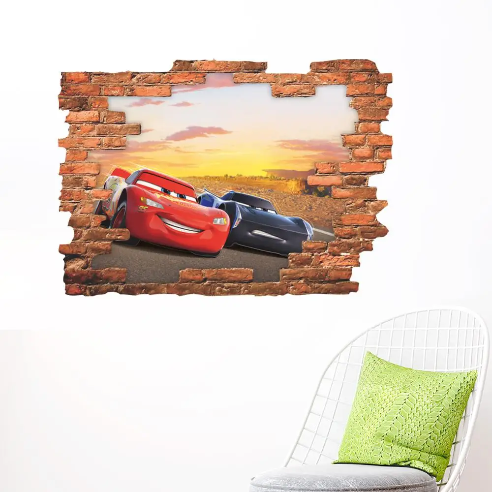 Дисней мультфильм фильм 3D Автомобили Молния Маккуин DIY стикер стены для детской