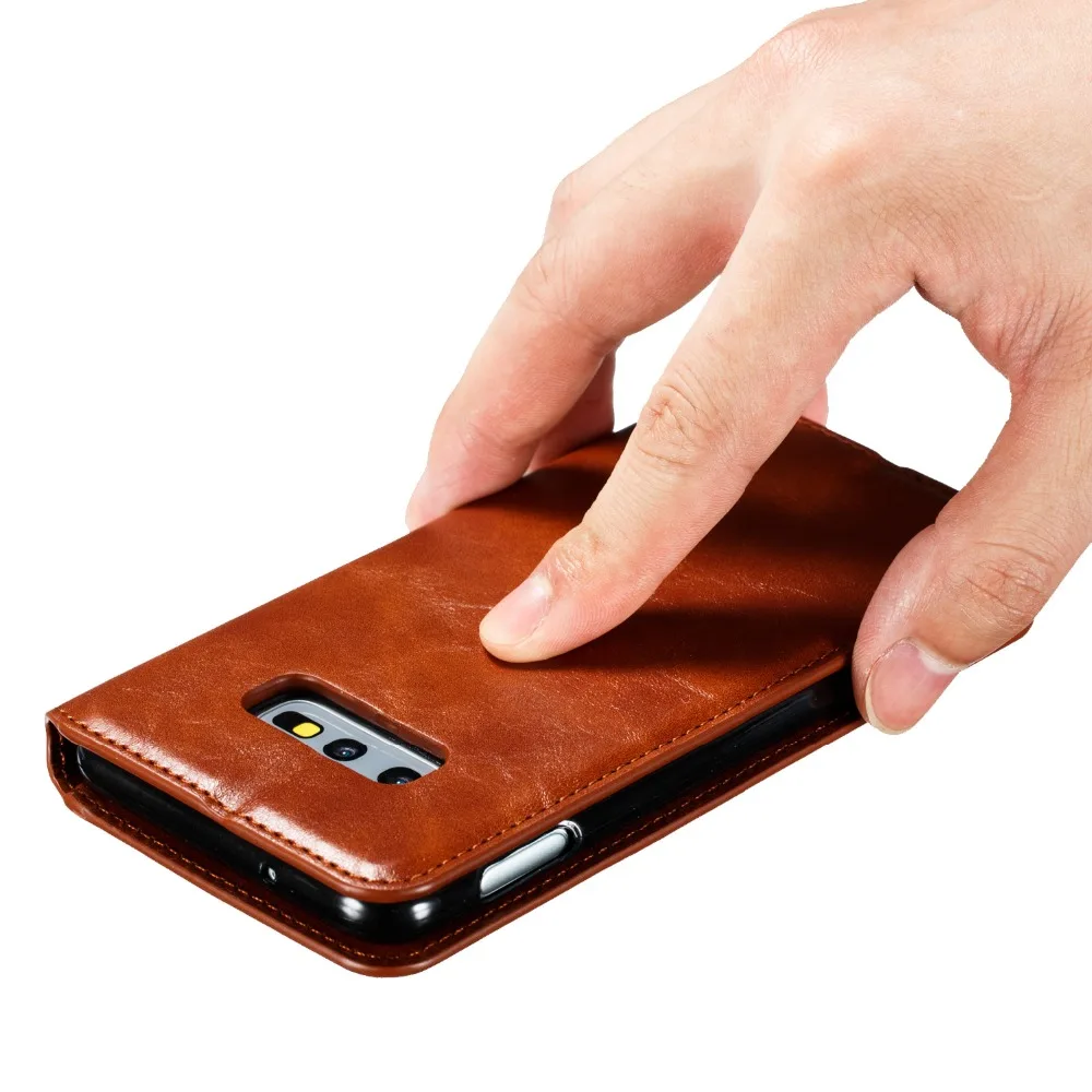 Для samsung Galaxy S10 S9 S8 Plus S7 Edge S10e X 5G ретро кожаный чехол слот для карт чехол на магните для телефона держатель телефона сумка
