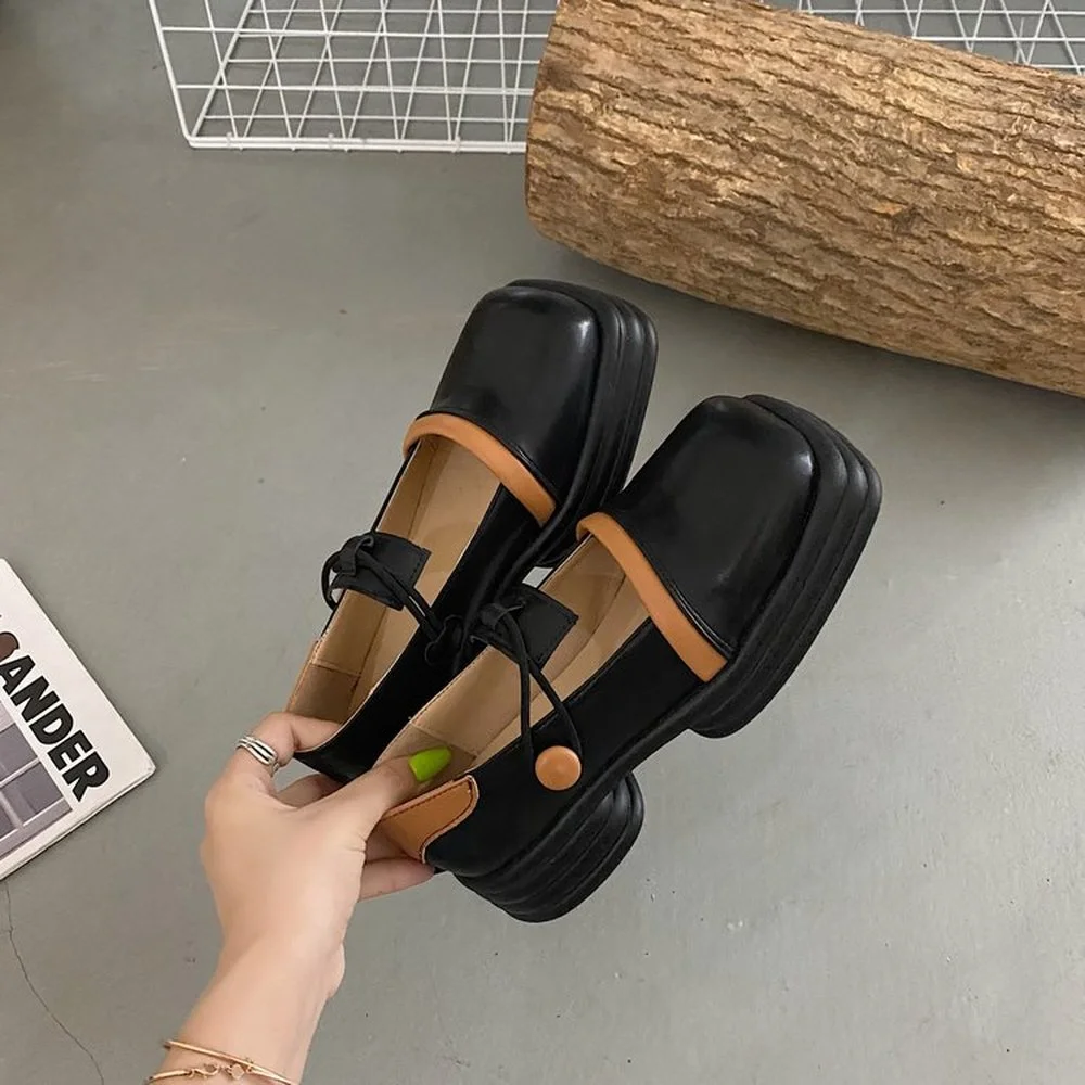 

Women's shoes Lolita shoes Japanese Mary Jane shoes autumn 2021 new retro square toe female platform shoes color matching cute