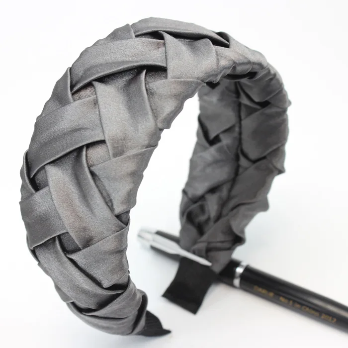

Lady Hair Band Women Cross HairBand Solid Headband Female Satin Headwear Girls Weave Hair Accessories Simple Fashion A900