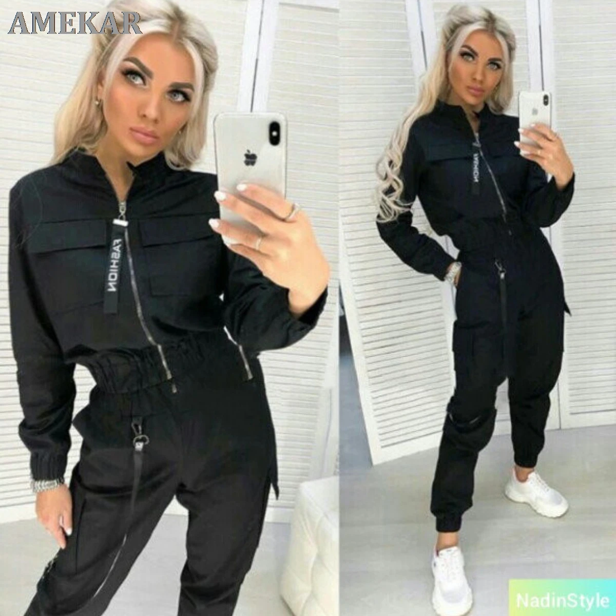 

Long Sleeve Zipper Tops&women Pants Streetwear Track Suit Casual Women Set 2 Pieces