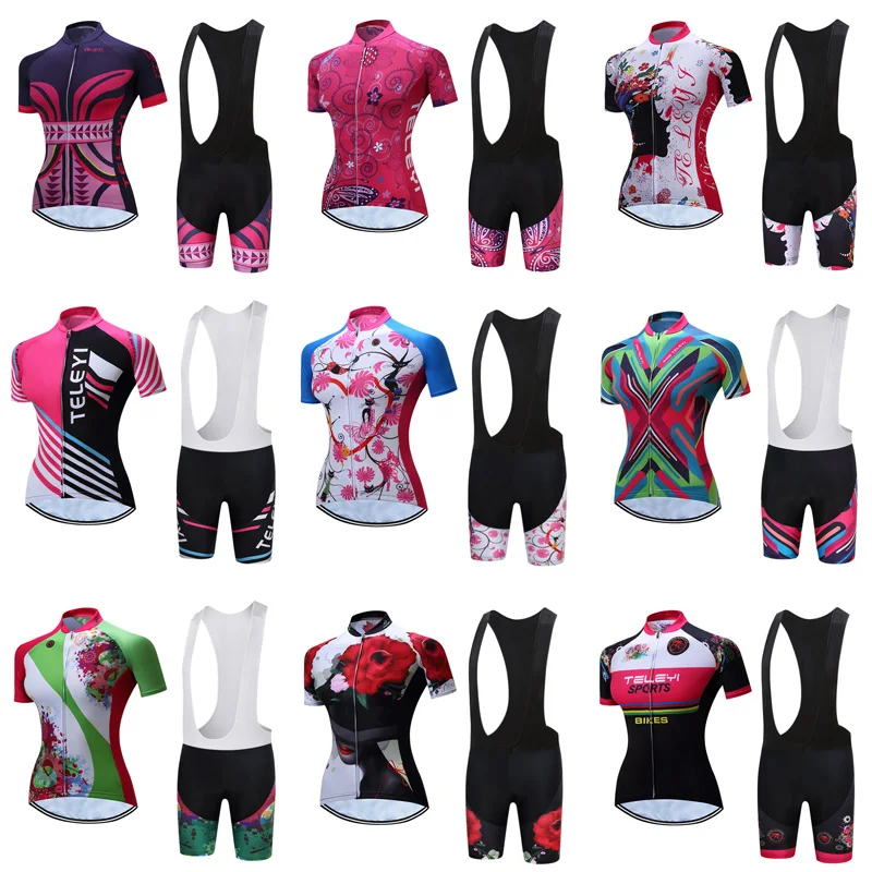Женские Велоспорт Джерси комплект с шортами велосипедный костюм костюмы