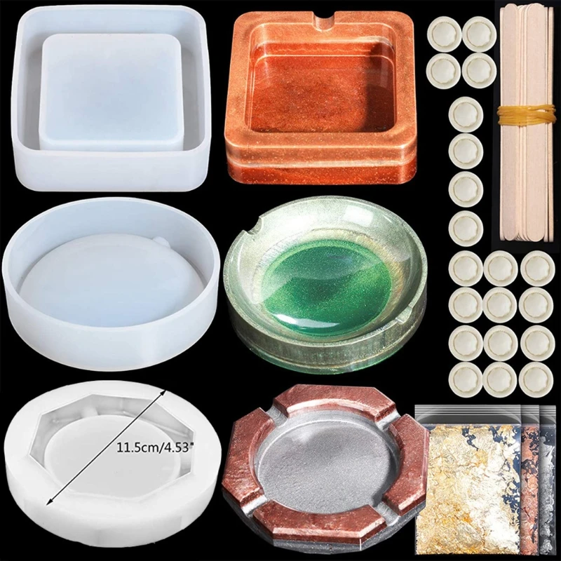 

DIY Resin Mold Suitable for Jewelry Silicone Resin Molds Including Square Round Ashtray Silicone Mold for Men