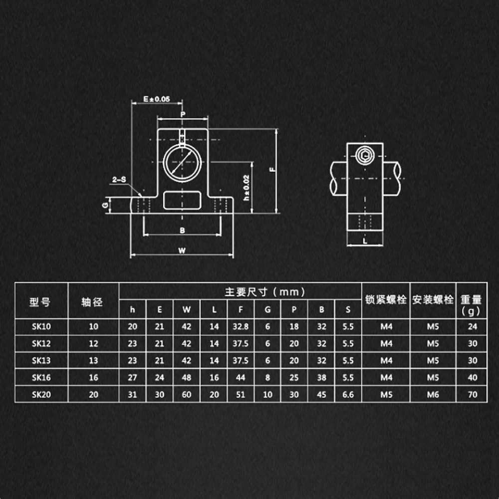 

Linear bearing rail shaft support Aluminum Block SK8 SK10 SK12 SK16 SK20 For XYZ Table CNC Router SH8A SH10A SH12A SH16A