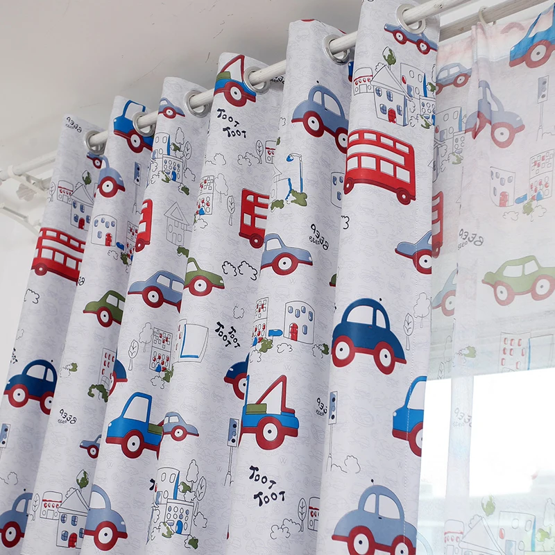 Занавески в виде автомобиля с ревными героями мультфильмов оконные шторы