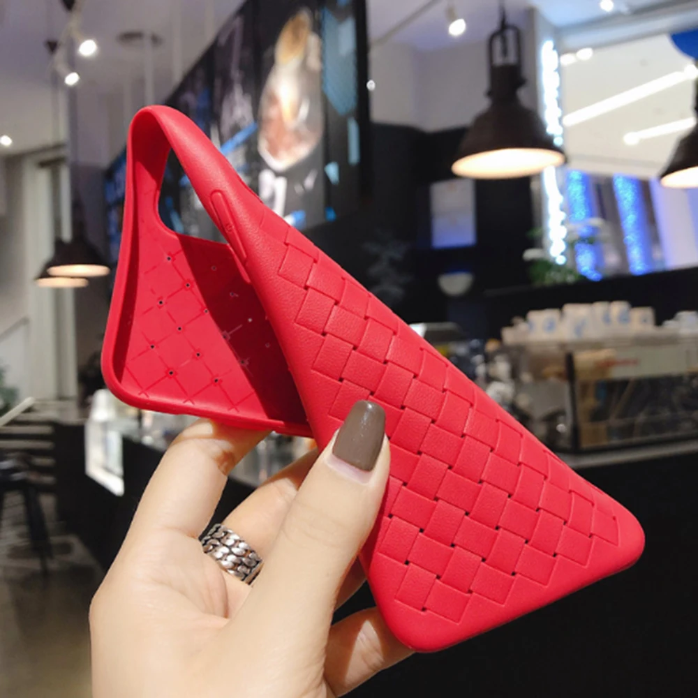 Breathable Mesh Phone Case Weaving Grid Silicone Soft Cover Luxury Leather Cases For iPhone 11 Pro Max 6 6s 7 8 Plus X XR XS | Мобильные