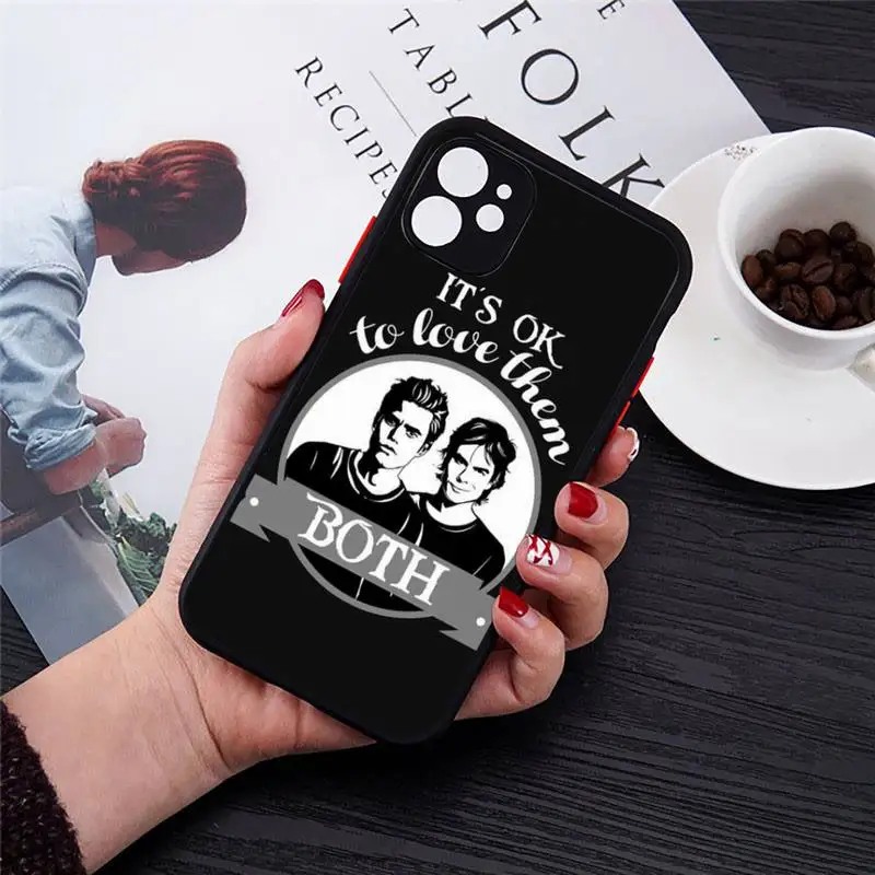 

Vampire Diaries DAMON Stefan Salvatore Phone Case matte transparent For iphone 7 8 11 12 plus mini x xs xr pro max cover