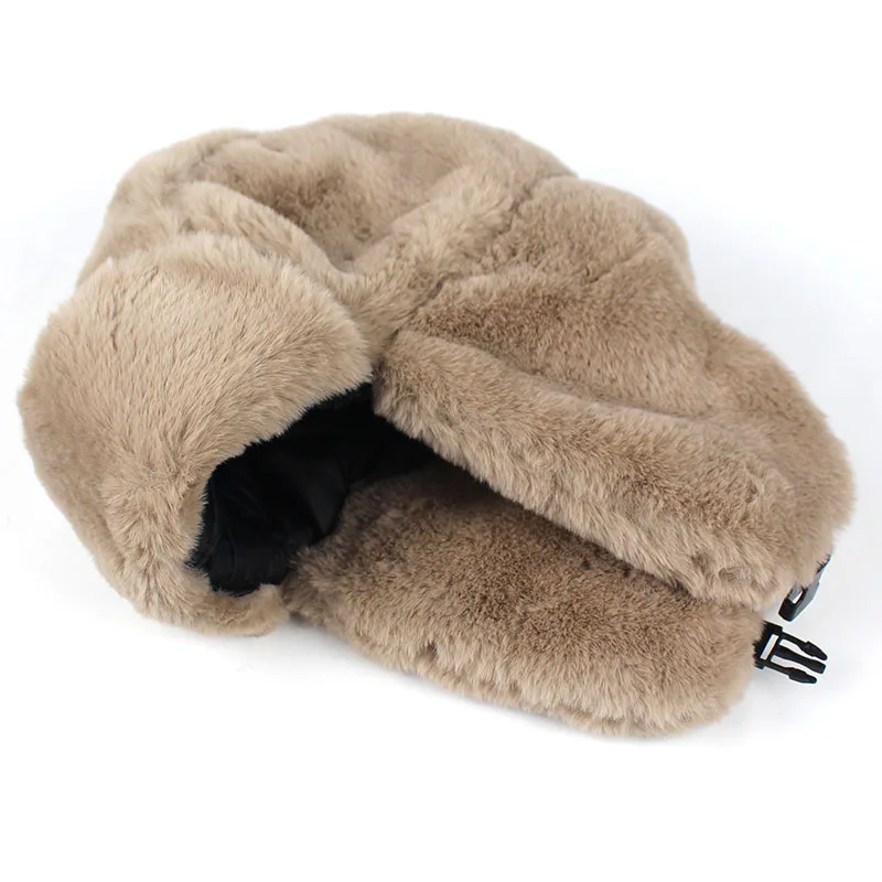 Женская меховая шапка-ушанка Minhui теплая русская шляпа-ушанка из кроличьего меха