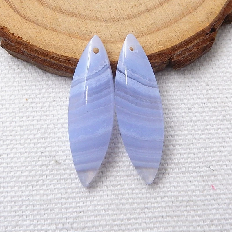 Серьги с натуральным голубым кружевом светильник агатом синие серьги 29x9x4 мм 3 28 г