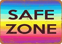 tin sign new aluminum rainbow safe zone 11 8 x 7 8 inch