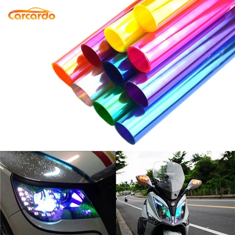 Carcardo 30CMx200CM хамелеон автомобиль фары заднего фонаря тонировка виниловая наклейка автомобиль искривление изменение цвета автомобиль свет лампы наклейка