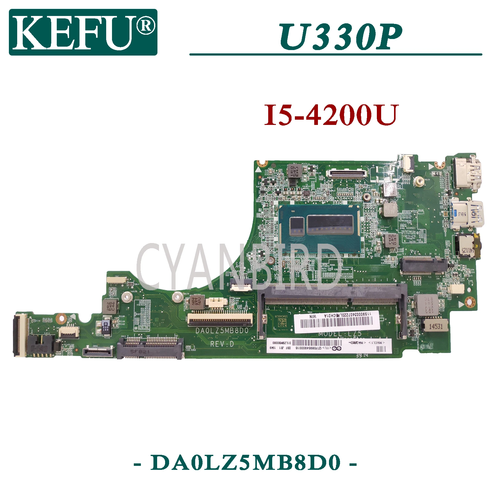 

Оригинальная материнская плата KEFU DA0LZ5MB8D0 для Lenovo U330P U330T U330 с детской материнской платой для ноутбука