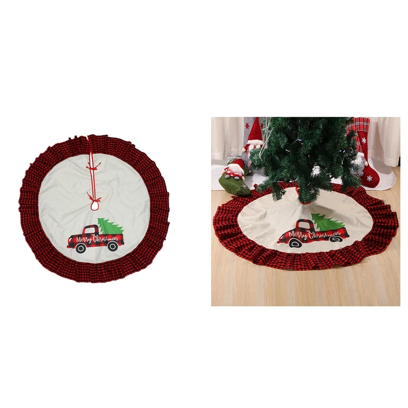 

Юбки для домашней елки, Новогоднее украшение, юбка для рождественской елки, льняной напольный коврик для создания сцены