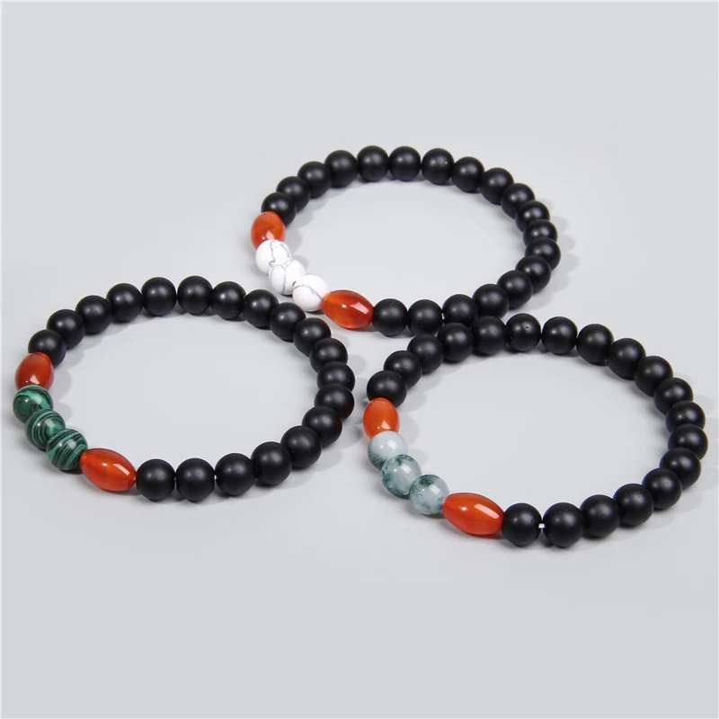 Boho Fashion Beaded Bracelet Men Women Natural Stone Wood Red Agates Turquoises Beads Sets Jewelry Bracelets &amp Bangles | Украшения и