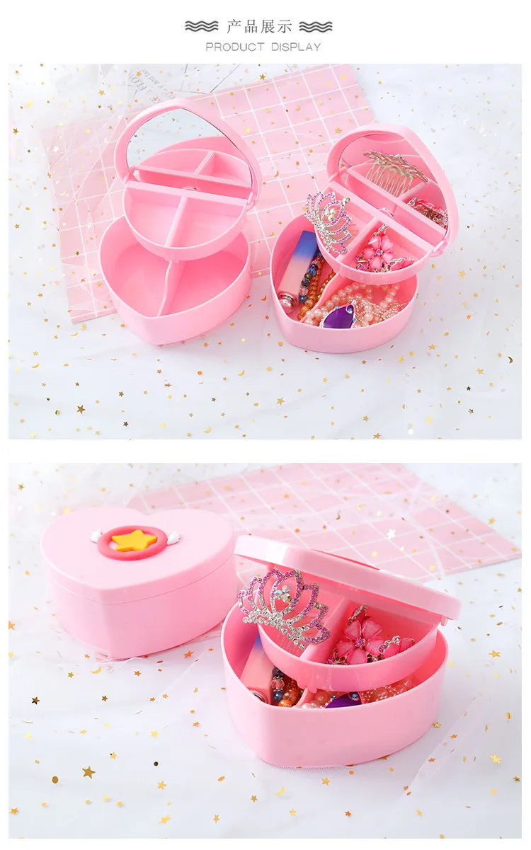 Карта Captor Cardcaptor Sakura милый розовый стол двойная коробка для хранения ювелирных изделий Контейнер пластиковый зеркальный орнамент Рождественский подарок девушка
