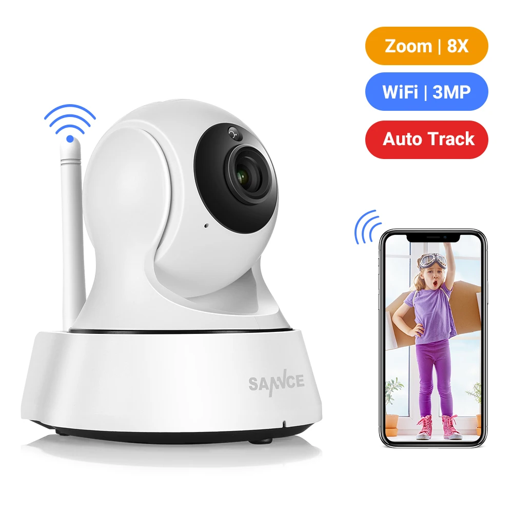 

SANNCE 2K Home Security IP Camera Wi-Fi Wireless Mini Network Camera Surveillance Wifi 3MP Night Vision CCTV Camera Baby Monitor