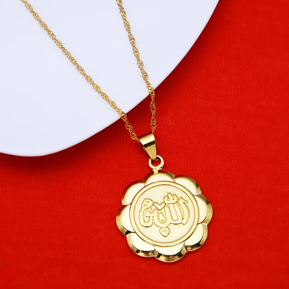 Gold Color Islamic Allah Pendant Necklace For Women Men Trendy Islam Religious Muslim Chain Jewelry | Украшения и аксессуары