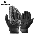 Велосипедные перчатки ROCKBROS, теплые велосипедные перчатки с пальцами для работы с сенсорным экраном, для горных велосипедов, для улицы, для осени и зимы
