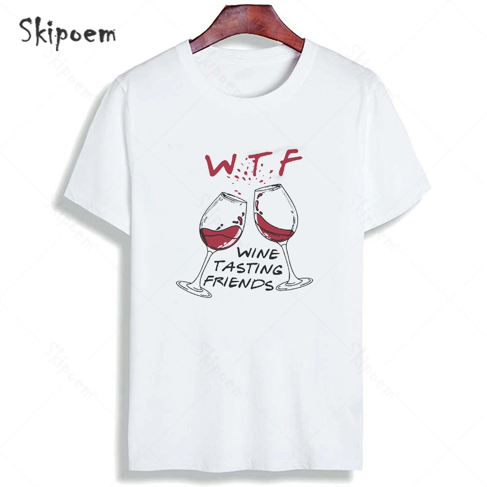 

Женская футболка, летние хлопковые футболки, с рисунком дегустации вина, милые модные футболки с круглым вырезом, бесплатная доставка, женс...