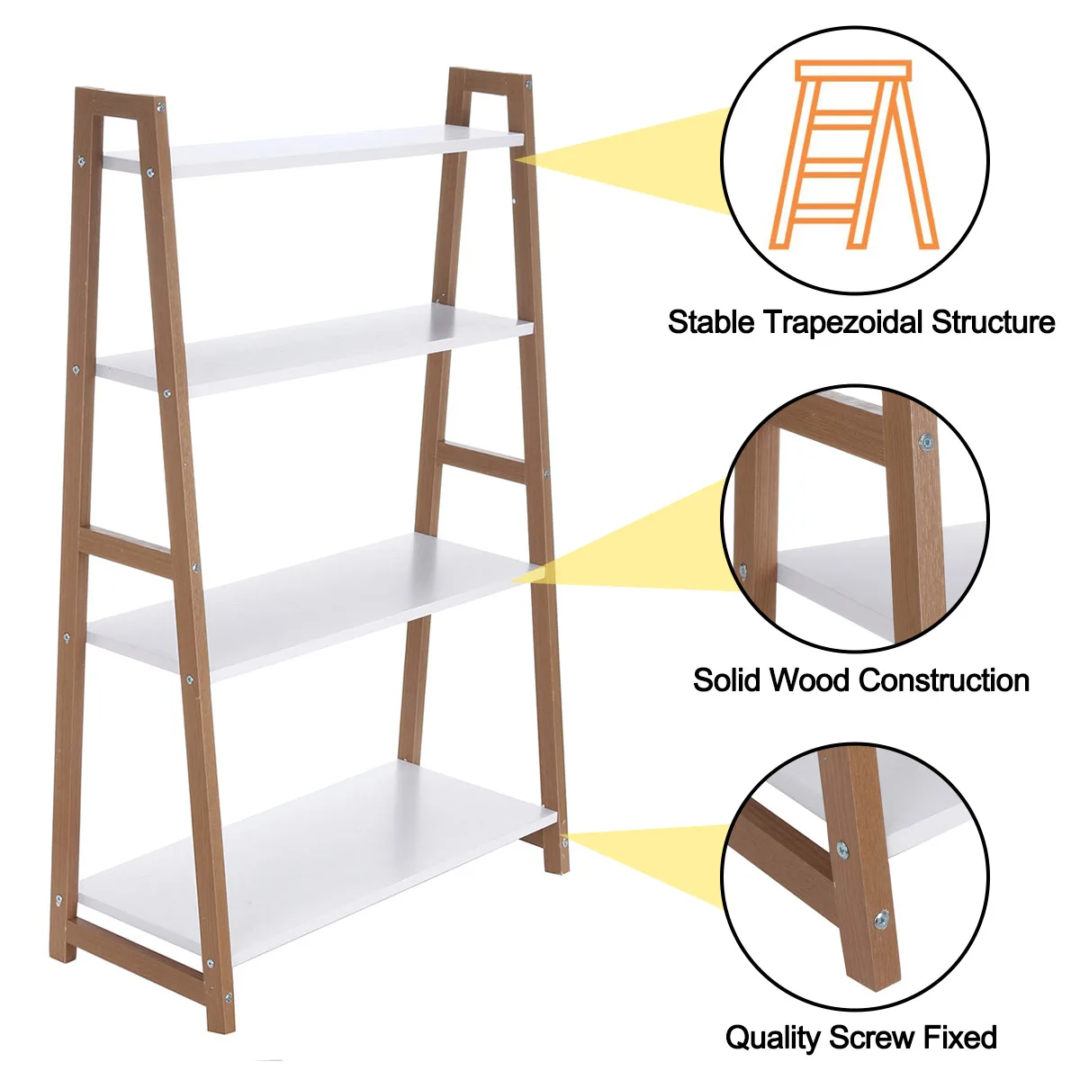 

Premium Wood Floor Standing Plant Shelves Flower Pot Rack Bookcases Indoor Outdoor Office Storage Shelf Bookshelf