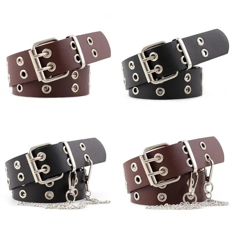 

Punk Chain Women Belt Light Weight Pin Buckle Belts Durable Decoration Jeans Dress Belt For Girls Daily Life Waist Belt