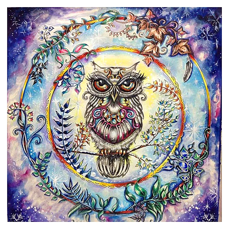 5D DIY Алмазная вышивка цветной картина сова крестом полная квадратная дрель