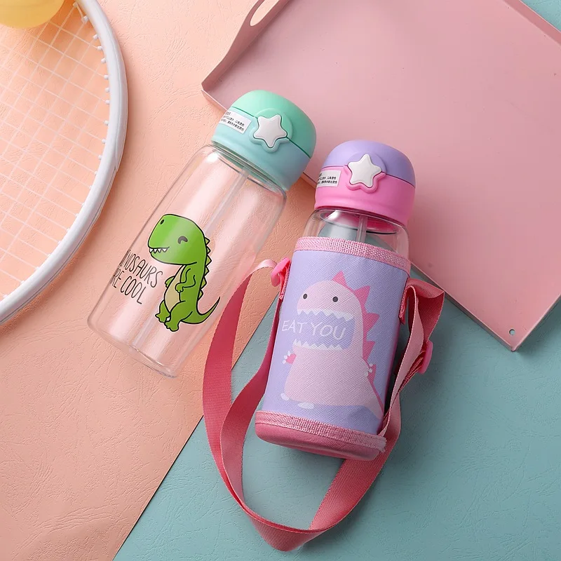 

480ML Kids Water Cup Creative Cartoon Feeding Cups With Straws Leakproof Water Bottles Outdoor Portable Children Cups bottle