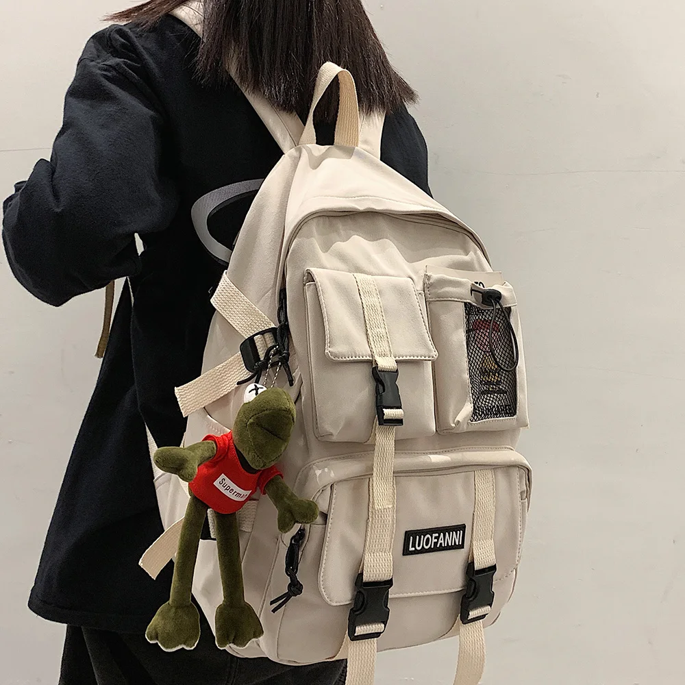 College Women Boy Nylon School Bag Men Girl Cool Laptop Backpacks Fashion Lady Book Bag Male