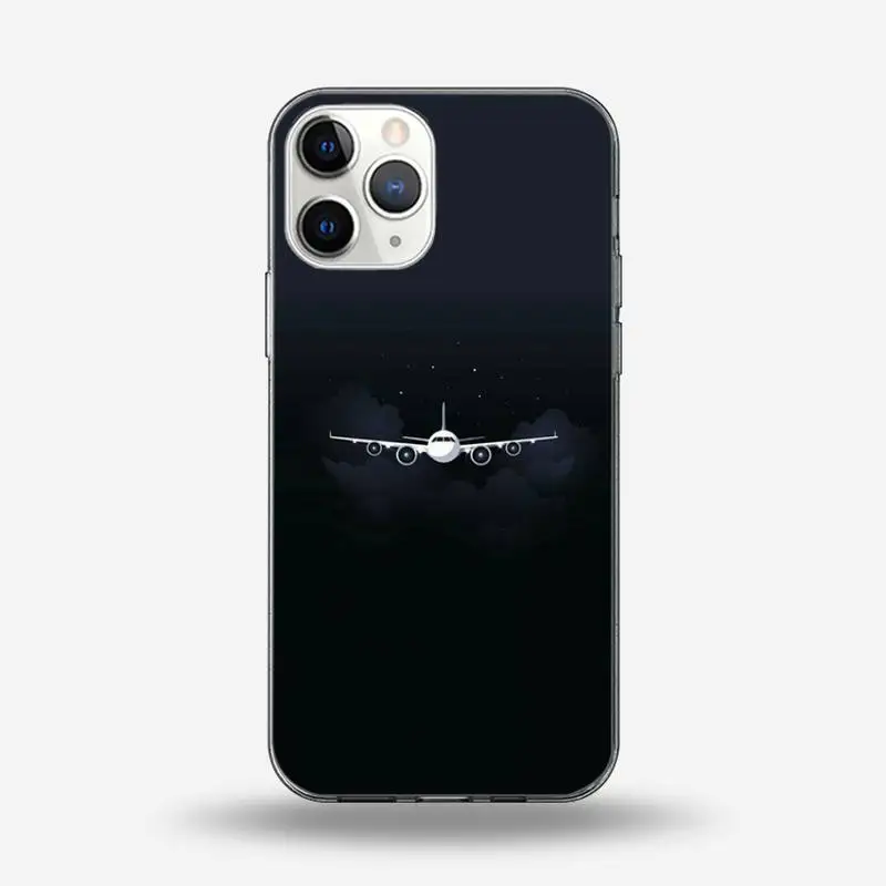 

Travel World Map aircraft pattern Phone Case Transparent for iPhone 6 7 8 11 12 s mini pro X XS XR MAX Plus