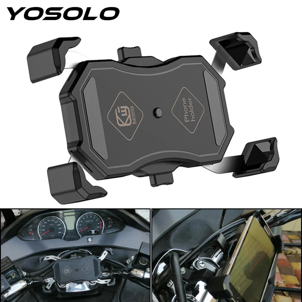 

YOSOLO Motorcycle Accessories Handlebar Stand Mount Universal For iPhone Samsung Bracket Type Motorcycle Bicycle Phone Holder