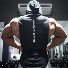 Майка Muscleguys Мужская спортивная с капюшоном, брендовая одежда, хлопковый худи для бодибилдинга жилет, майка для тренировок, фитнеса, рубашка без рукавов
