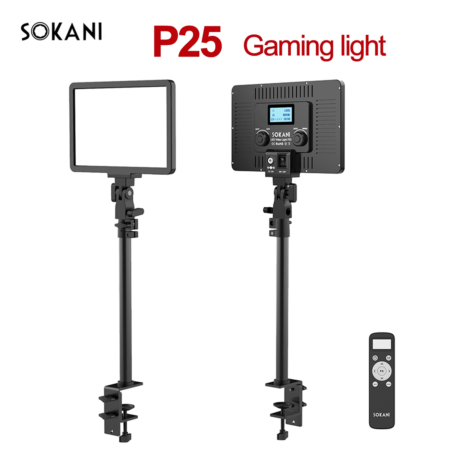 Sokani P25 светодиодный игровой светильник 13 дюймов панель заполнясветильник мягкий