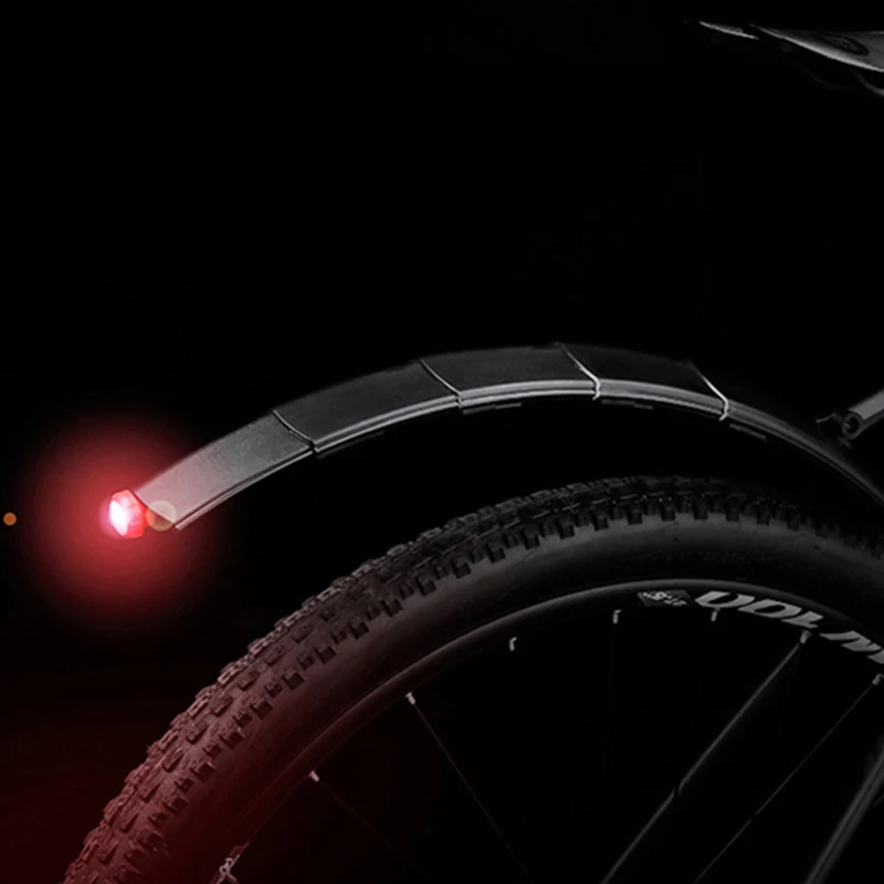 

26-inch bicycle mudguard kit MTB mudguards for front and rear wheels adjustable wing bike mudguards with warning lights behind