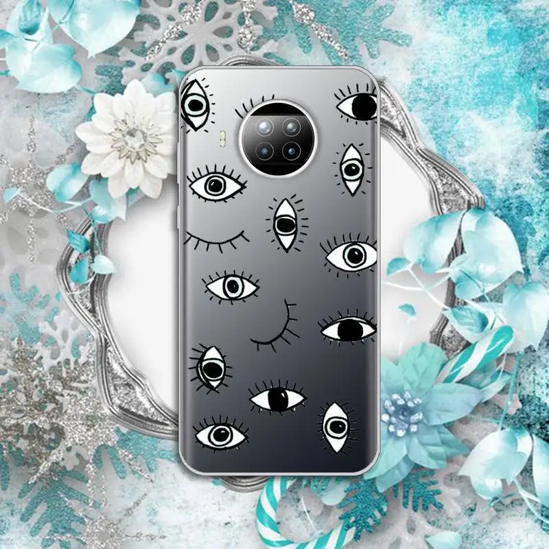 

Turkish lucky Blue Evil Eye Abstract Phone Cases Transparent for Xiaomi Redmi note 10 t 8 9 pro lite 11