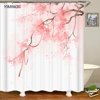 yiming 3d beautiful cherry blossom bathroom shower curtain polyester washable fabric bathroom decorative curtains180200cm