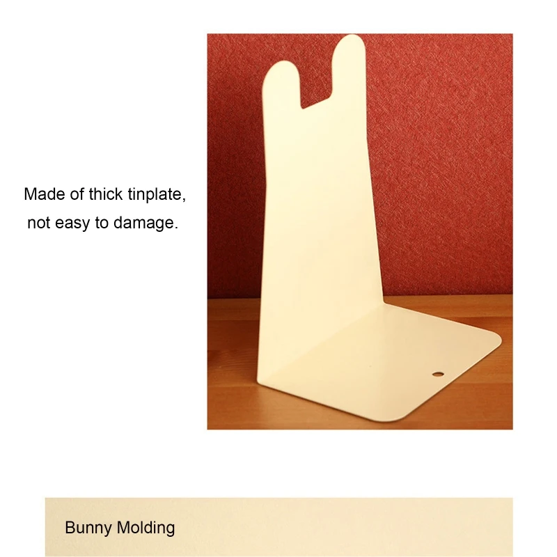 

1 Pair Cartoon Cat Metal Bookend Book Stand Support Desktop Office Magazine Organizer Non Slip Rack Shelf Holder