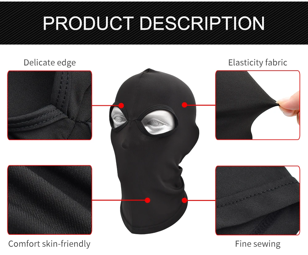 

WOSAWE Motorcycle mask Full Face Cover Mask scarf 2 Hole Balaclava Hat CS motocross Mask Beanie Hat Scarf Warm Face Masks