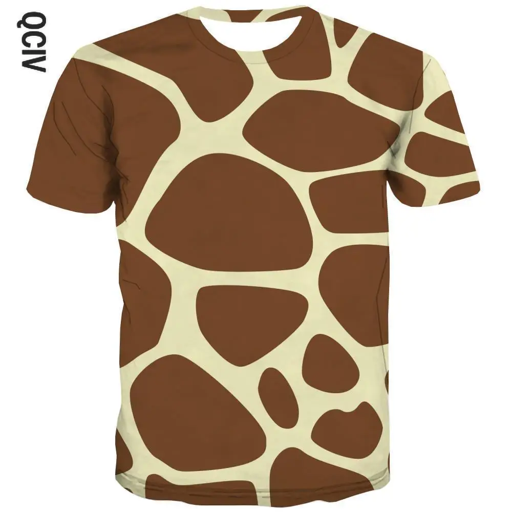 

Женская футболка QCIV с рисунком жирафа, футболки с бриллиантами, 3d психоделические футболки, повседневные облегающие футболки с коротким ру...