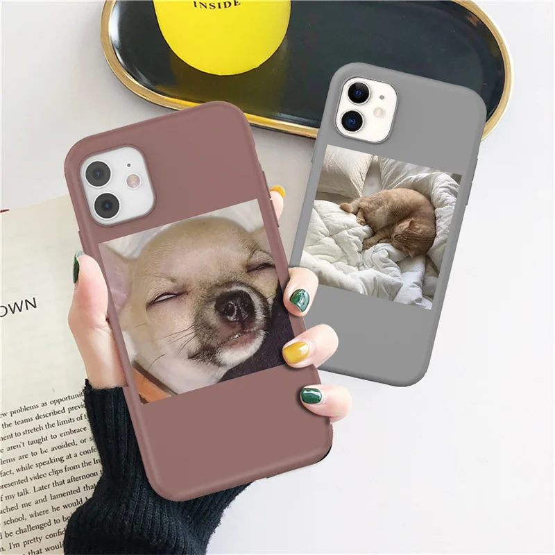 For iPhone 13 12 Pro 11 14Pro Max XS Max XR X 7 8 Plus SE20 12 Mini Cute Funny Animal Pattern Painted Soft Shockproof Phone Case
