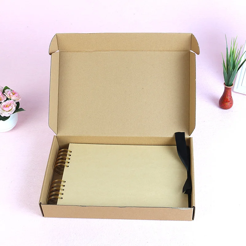 Большой фотоальбом А4 DIY скрапбук 80 страниц бежевая пустая Обложка с картинкой