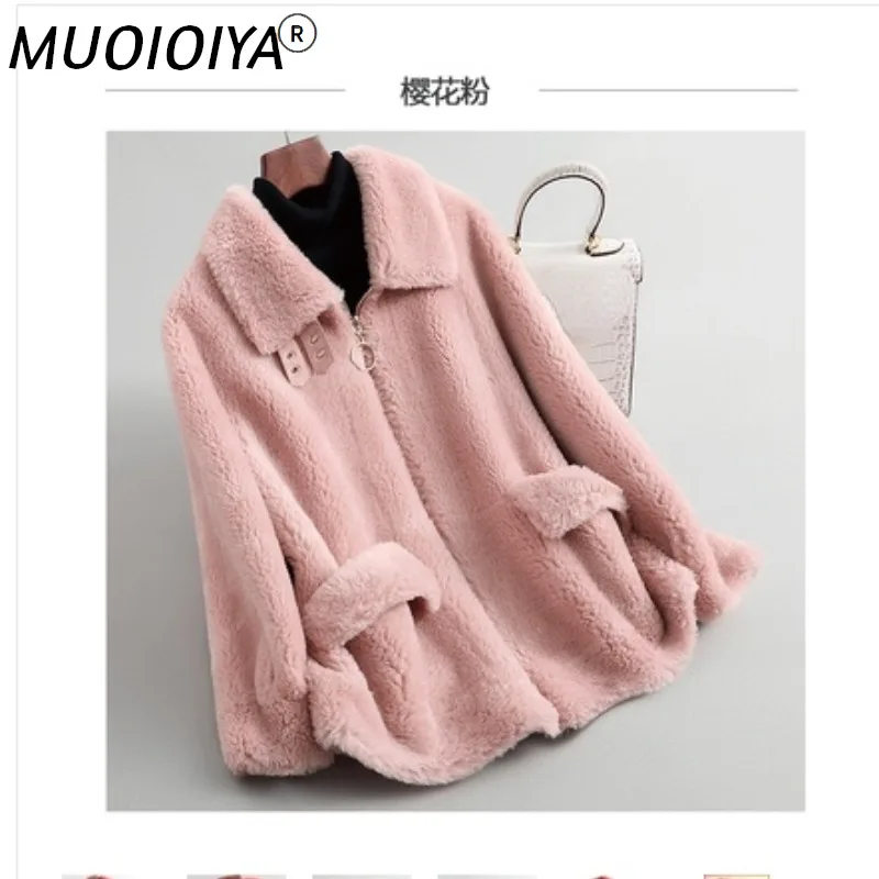 

Casual Short Wool Coat Female Winter 2022 Street Women's Fur Coat Real Sheep Shearing Jacket Women Casaco Feminino Gxy641