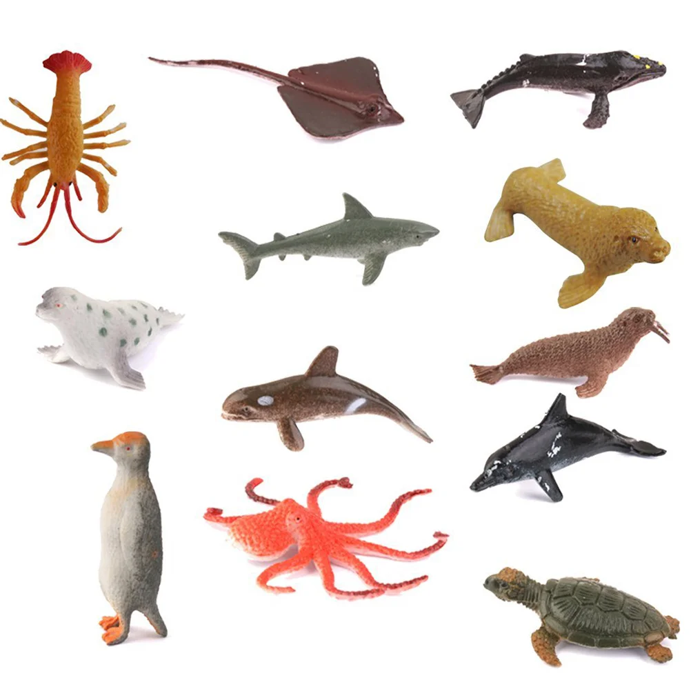 

12pcs Hard Model Marine Animals Kids