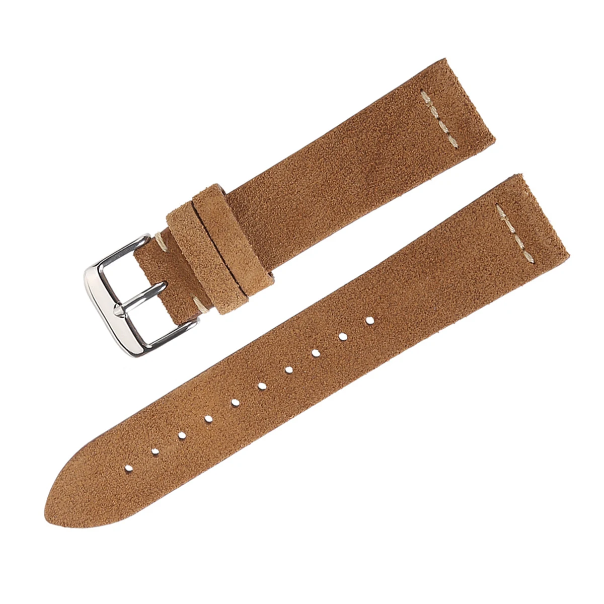 Light Brown Замшевые часы EACHE, кожаный ремешок,, бежевый светильник, темно-коричневый, черный, серый, синий, ремешки для часов, 18 мм, 20 мм, 22 мм - Цвет ремешка: Light Brown